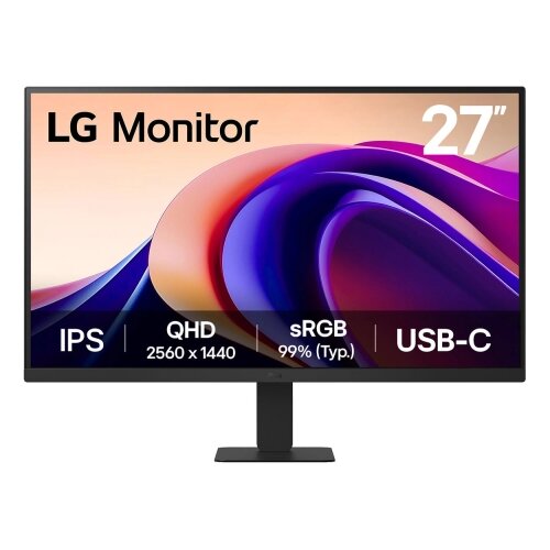 LG 27" IPS QHD 2560 x 1440@ 100Hz Monitor with USB-C, 16:9, 1000:1, 250cd/m&sup2;, 5ms, 178&ordm;/178&ordm;, HDR 10, 1 HDMI, USB-C, VESA 100x100mm, Tilt, Black, 3yw Cene