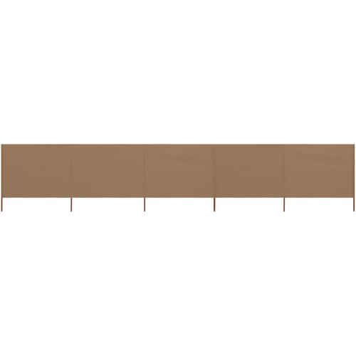VidaXL 5-panelni vetrobran tkanina 600x80 cm taupe Slike