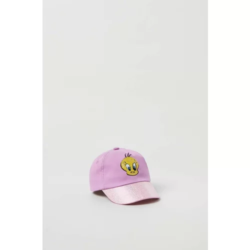 OVS Otroška bombažna bejzbolska kapa vijolična barva