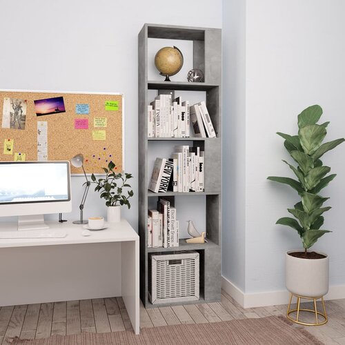 VidaXL Knjižna omara/paravan betonsko siva 45x24x159 cm iverna plo&amp;scaron;ča Slike