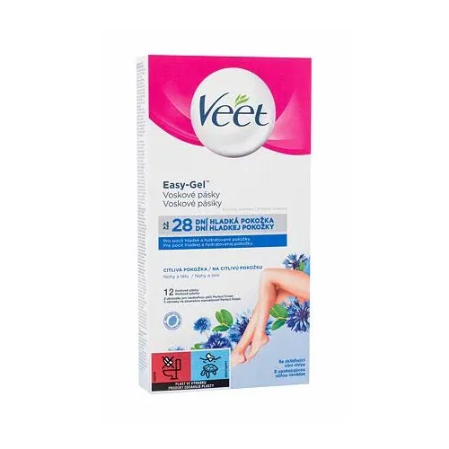 Veet easy-gel™ wax strips body and legs sensitive skin depilacijski trakovi za telo in noge 12 ks za ženske