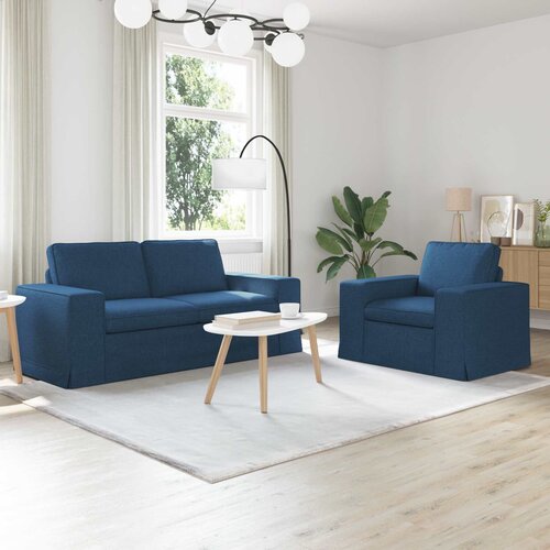  Set sofe 2 pcs Plava 182 x 80 x 82 cm tkanina Cene