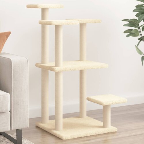 vidaXL Mačji praskalnik s platformami krem 98,5 cm Cene