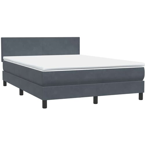 VidaXL Krevet s oprugama i madracem tamnosivi 160x210 cm bar&amp;scaron;unasti Slike