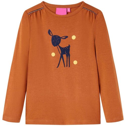  Dječja majica s dugim rukavima boja konjaka 140 Cijene