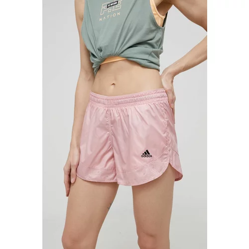 Adidas Kratke hlače za žene, boja: ružičasta, s uzorkom, srednje visoki struk