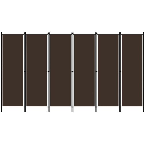 vidaXL Sobna pregrada sa 6 panela smeđa 300 x 180 cm Cijene