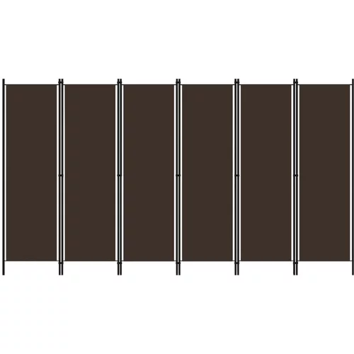vidaXL Sobna pregrada sa 6 panela smeđa 300 x 180 cm