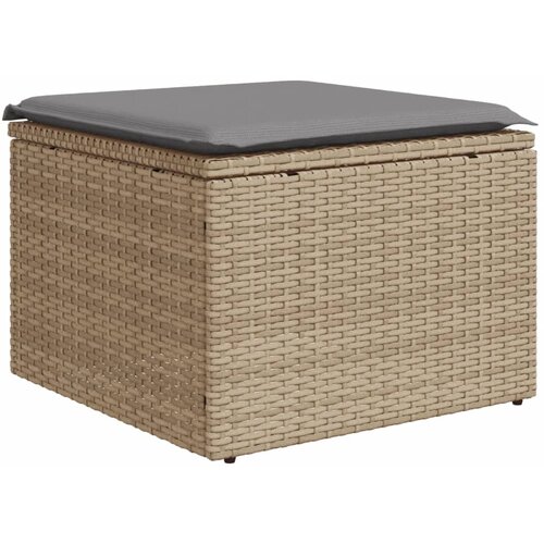  9-dijelni set vrtnih sofa s jastucima bež od poliratana 100 x 55 x 73 cm Slike