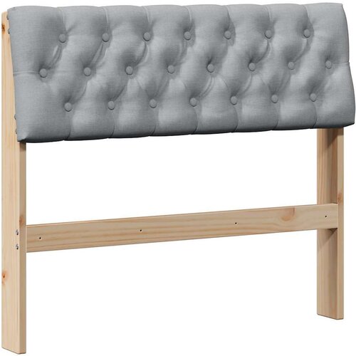 VidaXL tapecirani uzglavlje svijetlo siva 90 cm čvrsto borovo drvo Slike