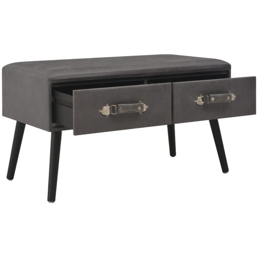 Maison Chic Klubska mizica - kavna mizica - Nizka mizica siva 80x40x46 cm umetno usnje, (21753108) Slike