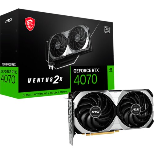 MSI Video Card Nvidia GeForce RTX 4070 VENTUS 2X E 12G OC (12GB GDDR6X/192bit, PCI Express Gen 4, 3xDP, 1xHDMI, 1x 8-pin, Recommended PSU 650W) Cijene