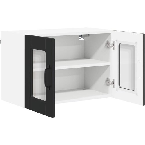  Zidni stakleni ormarić 2 pcs Crna 60 x 31 x 40 cm Slike