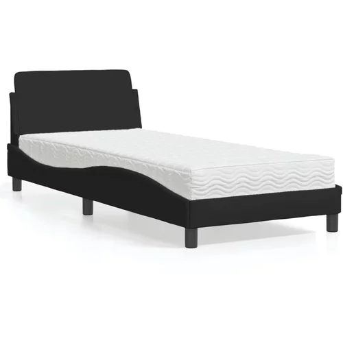  Krevet s madracem crni 80 x 200 cm od tkanine