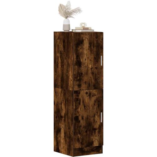 VidaXL Kuhinjska omarica dimljen hrast 38x41,5x131,5 cm inž. les Slike