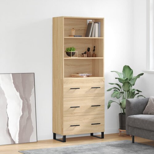 vidaXL Visoka komoda hrasta sonome 69 5x34x180cm od konstruiranog drva Cijene