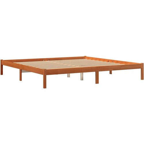 VidaXL okvir kreveta vo&amp;scaron;tano smeđi 200 x 200 cm od masivne borovine Slike