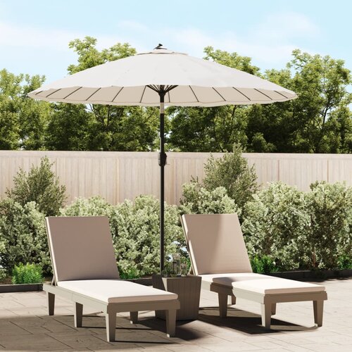 Vanjski suncobran s aluminijskim stupom 270 cm pje&amp;scaron;čano bijeli Slike