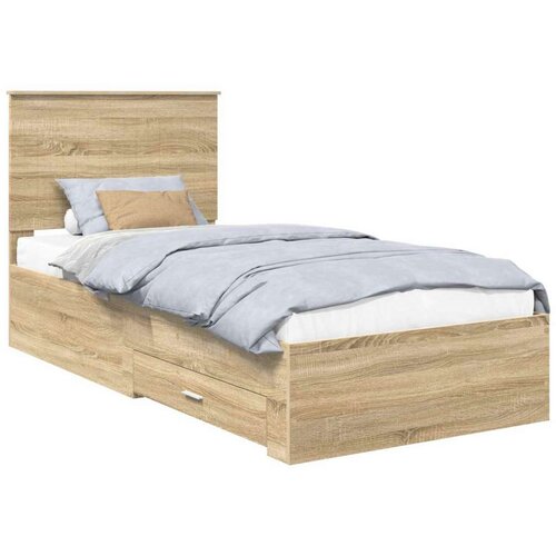  Okvir za krevet s uzglavljem Sonoma hrast 90 x 200 cm Slike