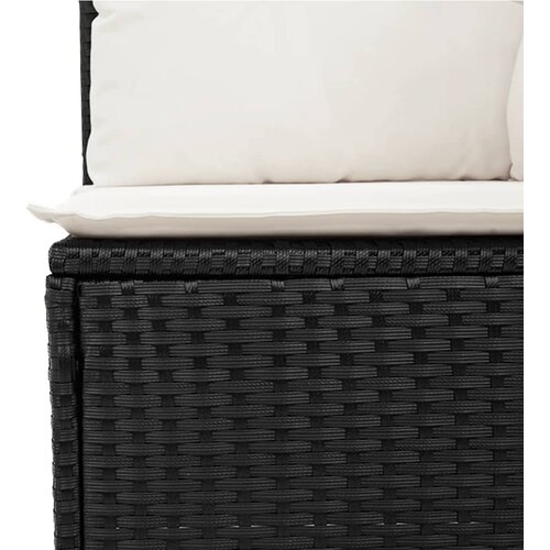  10-dijelni set vrtnih sofa s jastucima crni od poliratana Crna 62 x 62 x 69 cm Slike