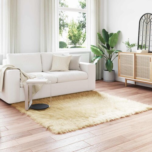  Tepih od umjetne ovčje kože TAFALLA Krem 120 x 120 cm Poliester Cene