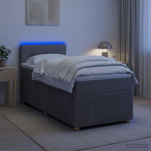  Boxspring krevet s madracem Sivosmeđa 90 x 200 cm Tkanina Cijene