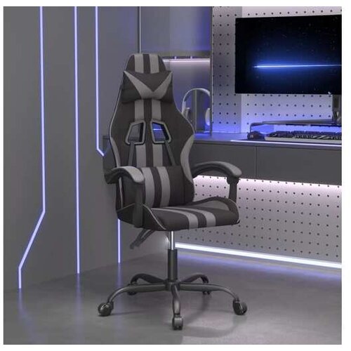  Gaming stol črno in siva umetno usnje Cene