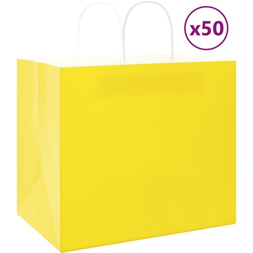  Papirnate vrećice 50 kom s ručkama žute 32x22x28 cm Cijene