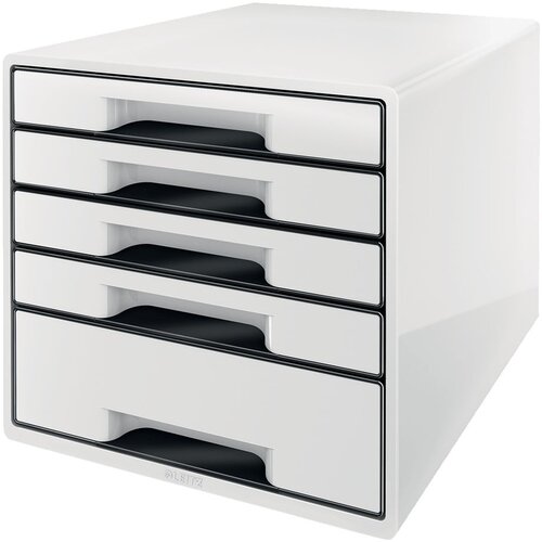 Leitz bijelo-crna kutija s ladicama WOW CUBE, 5 ladica Slike