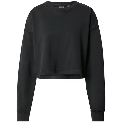 Levi's Sweater majica 'ROONIE CROP SWEATSHIRT BLACKS' crna