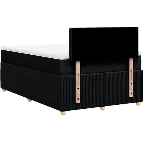  Krevet s oprugama i madracem crni 120 x 200cm od tkanine Slike