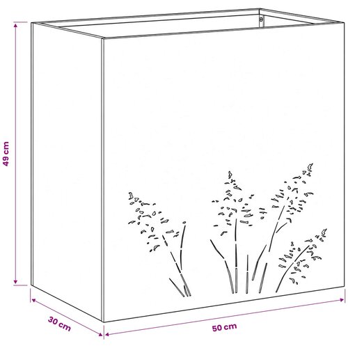  Vrtna saksija Antracit 50 x 30 x 49 cm Čelična vrata Slike