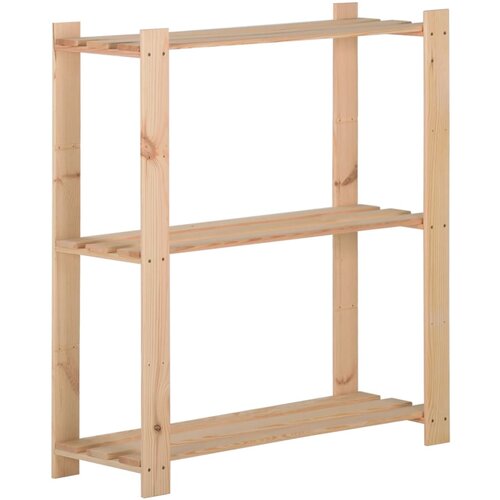 VidaXL Stalak za pohranu s 3 razine 80 x 28,5 x 90 cm masivna borovina Slike