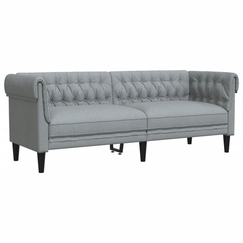Maison Chic kavč - Sofa - Kanape trosed Chesterfield svetlo siva tkanina, (21726534) Cene