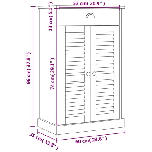  za cipele VIGO sivi 60 x 35 x 96 cm od masivne borovine Slike