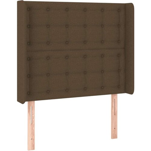  LED uzglavlje tamnosmeđe 103 x 16 x 118/128 cm od tkanine Slike