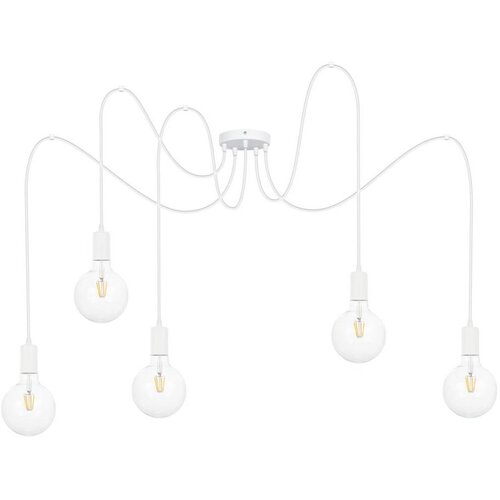  Luster na sajli MIROS 5xE27/60W/230V pauk bela Cene