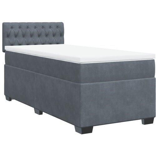 Maison Chic Box spring postelja - Vzmetna postelja z vzmetnico temno siv 90x190 cm žamet SL23103, (21891719) Slike