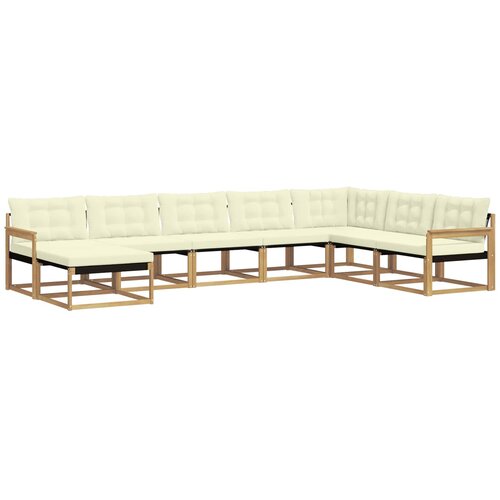 vidaXL Zunanja garnitura za sedenje z blazino 8 pcs Bela in krem, (5000281629) Cene