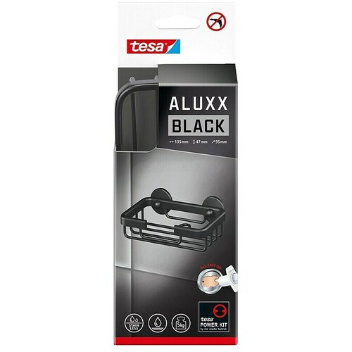 Tesa Aluxx Držač sapuna (D x Š x V: 9,5 x 13,5 x 4,7 cm, Crna, Mat) Cijene