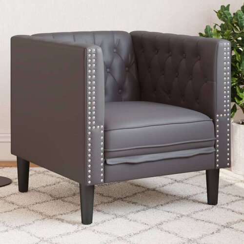  Fotelj chesterfield sivo umetno usnje, (21825064) Cene