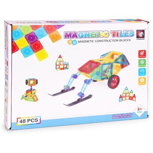  Magnetni set kocke Hi&amp;scaron;a in Avto - 48 delov Slike