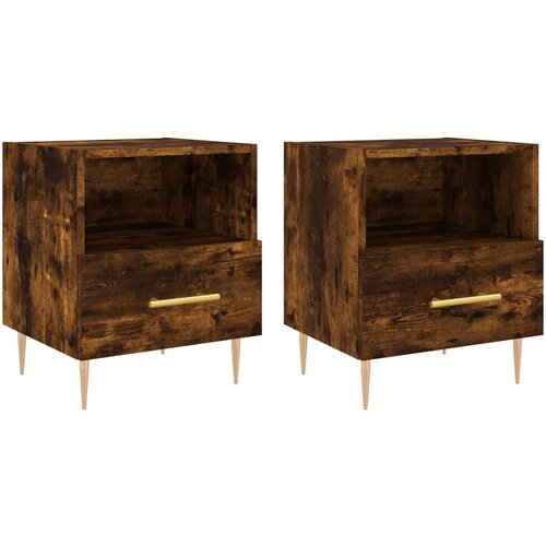 Maison Chic Dvo delni komplet Nočne omarice - Nočne mize dimljen hrast 40x35x47,5 cm inženirski les, (21689960) Slike