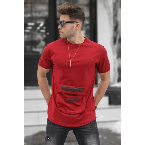 Madmext Printed Claret Red T-shirt 5359