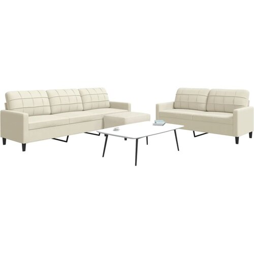 vidaXL 3-dijelni set sofa s jastucima krem baršunasti Cijene