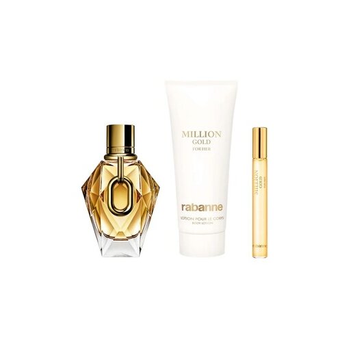 Paco Rabanne Million Gold Giftset (EDP 90ml + Body Lotion 100ml + EDP 10ml) Slike