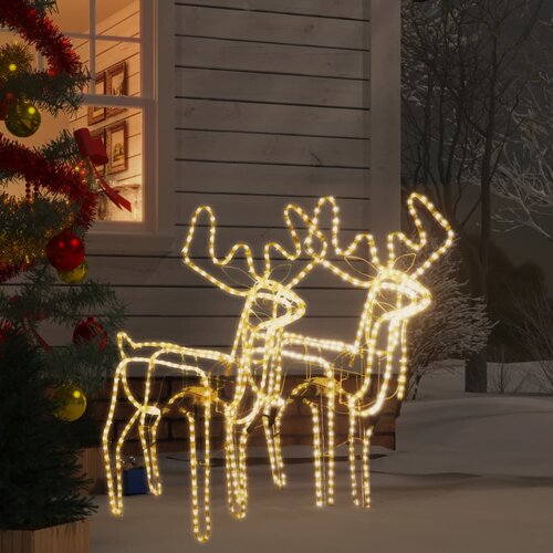 Figure božićnih sobova s pomičnim glavama 2 kom tople bijele Cene