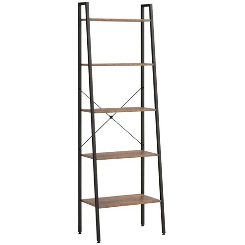 vidaXL Samostojeće police s 5 razina tamnosmeđa i crna 56x35x174 cm Cene