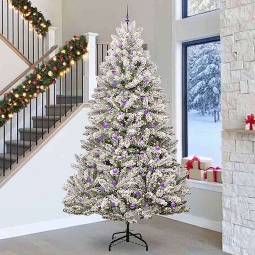 vidaXL Umjetno božićno drvce Zelena i bijela 300 cm PVC i metal Cijene