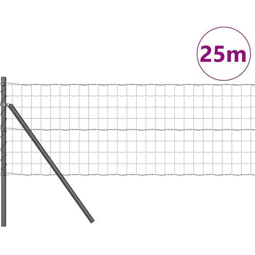 Euro Ograđivanje Ukop 25 x 0,8 m Čelik premazan PVC-om Siva Slike